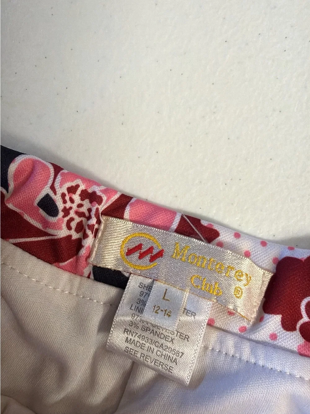 Sporty Floral Pink & Burgundy Patterned Skirt